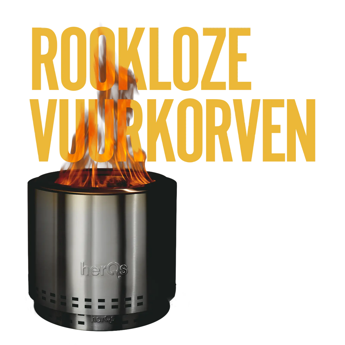Rookloze vuurkorven: herQs met brandend vuur