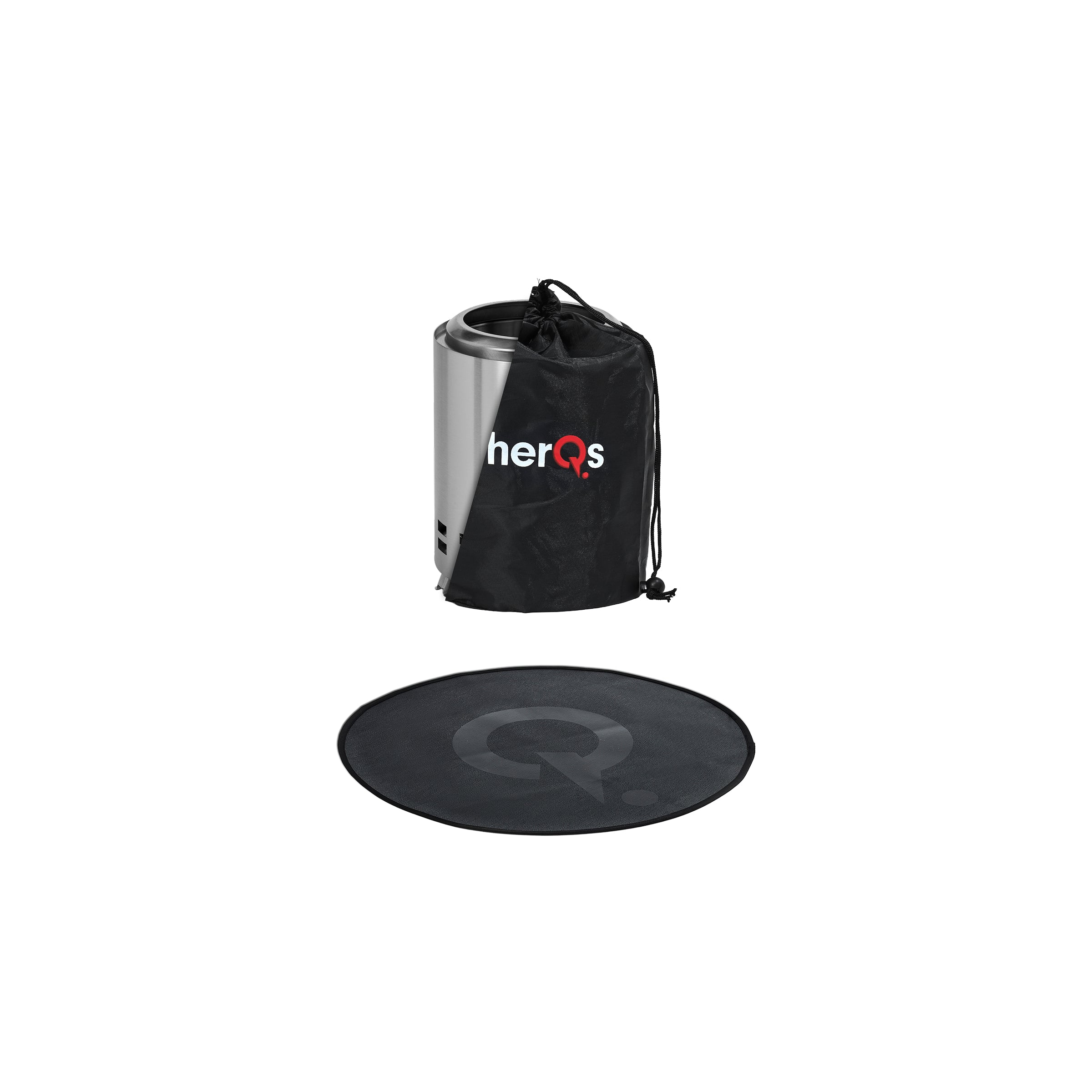 herQs Smokeless FirePit Mighty + Grounder